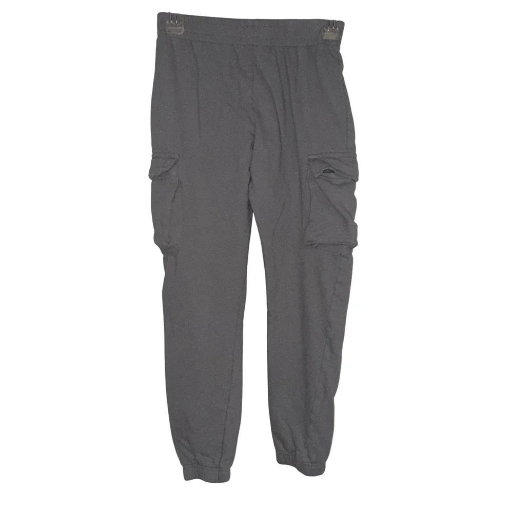 Aeropostale Kids Gray Cargo Jogger Sweatpants Boys Size L 14/16 Fleece‎ Lined